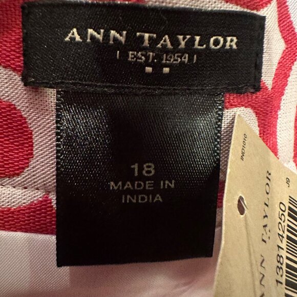 ANN TAYLOR SIZE 18 WOMENS SKIRT NEW PINK AND WHITE - Picture 7 of 10
